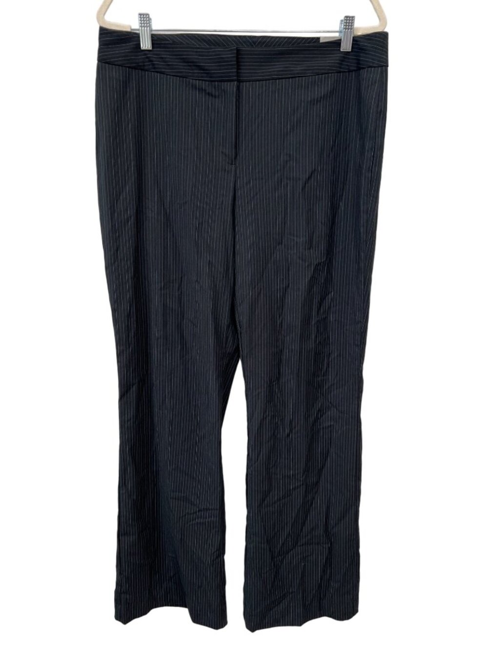 Worthington Pants Size 12 Modern Fit Pinstripe Dress Black Blue Career Office NE